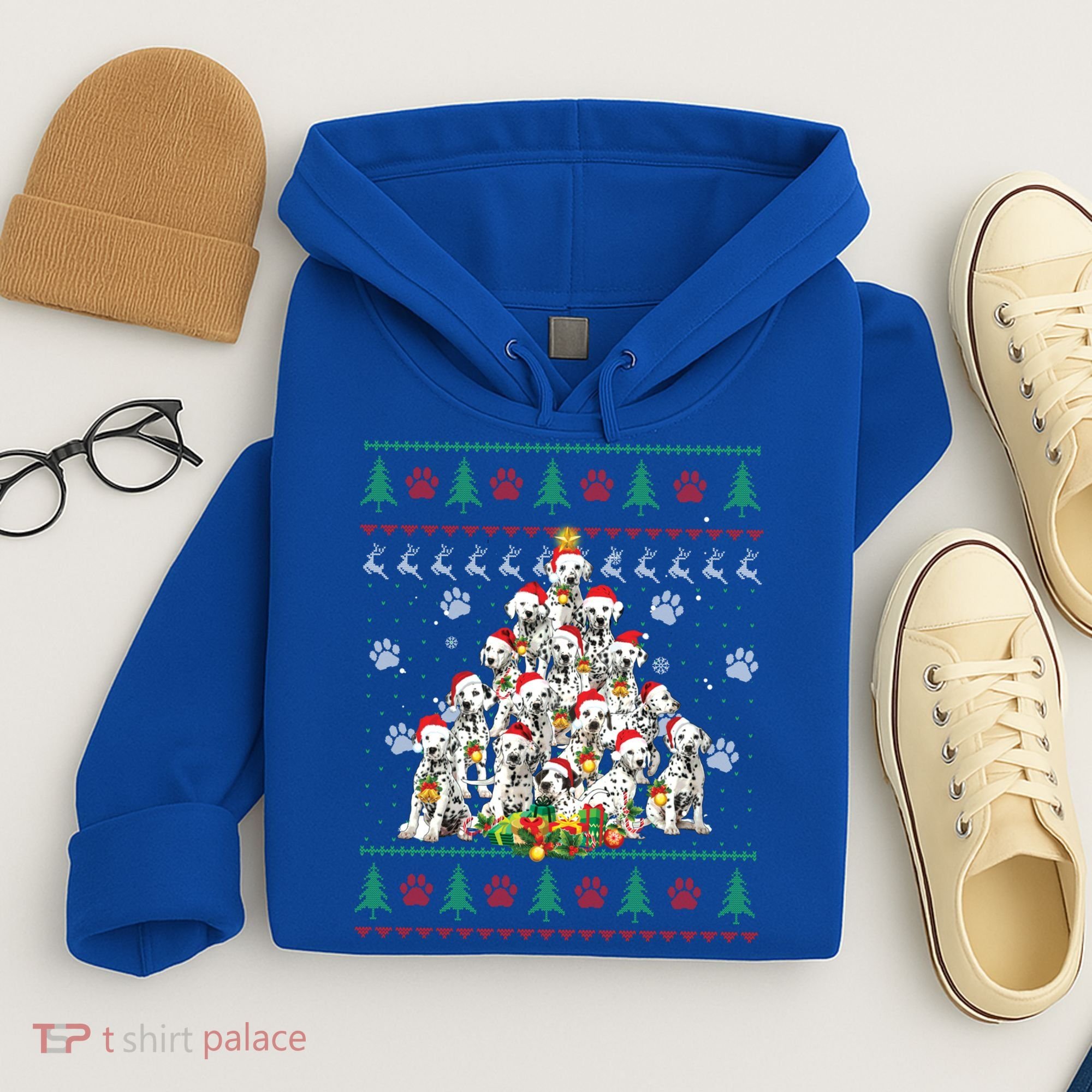 Dalmatian Christmas Dog Lover Gift Ugly Sweater Xmas Tree Gift Hoodie