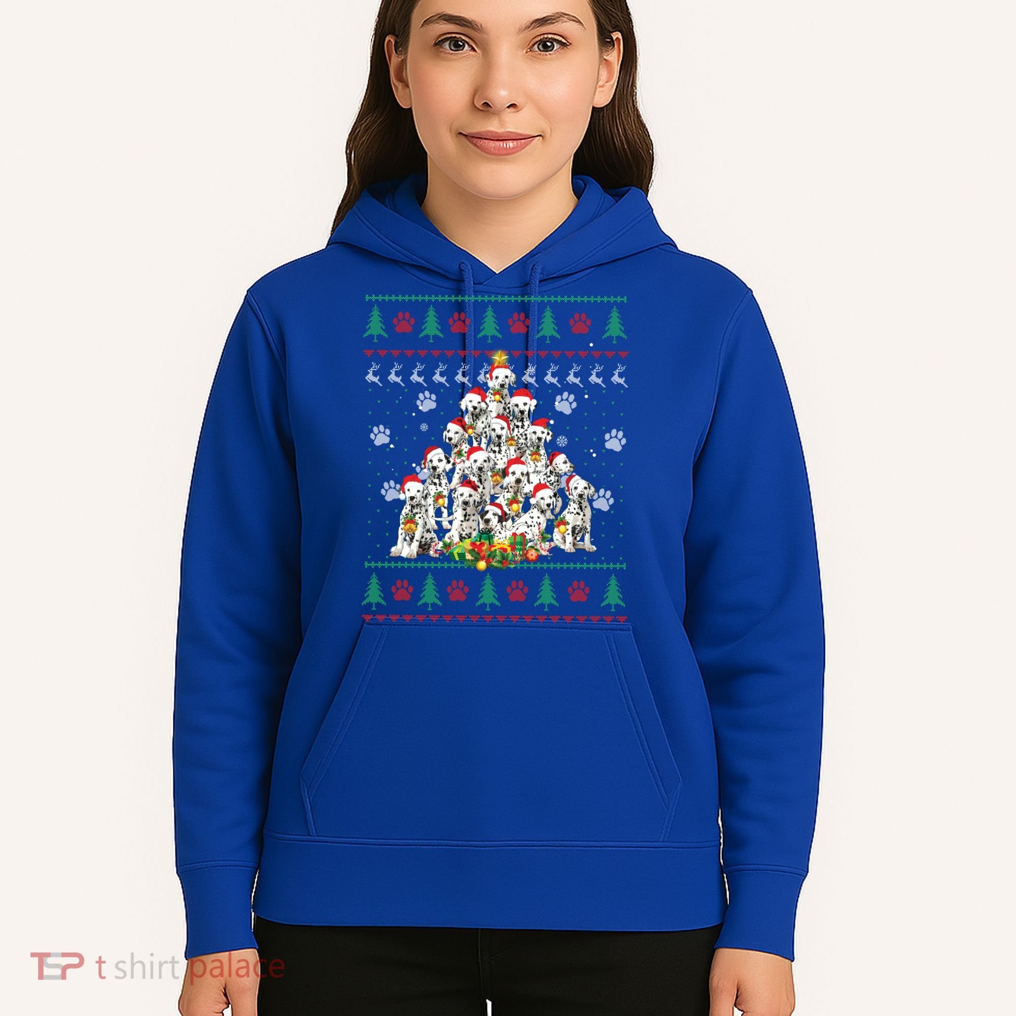 Dalmatian Christmas Dog Lover Gift Ugly Sweater Xmas Tree Gift Hoodie