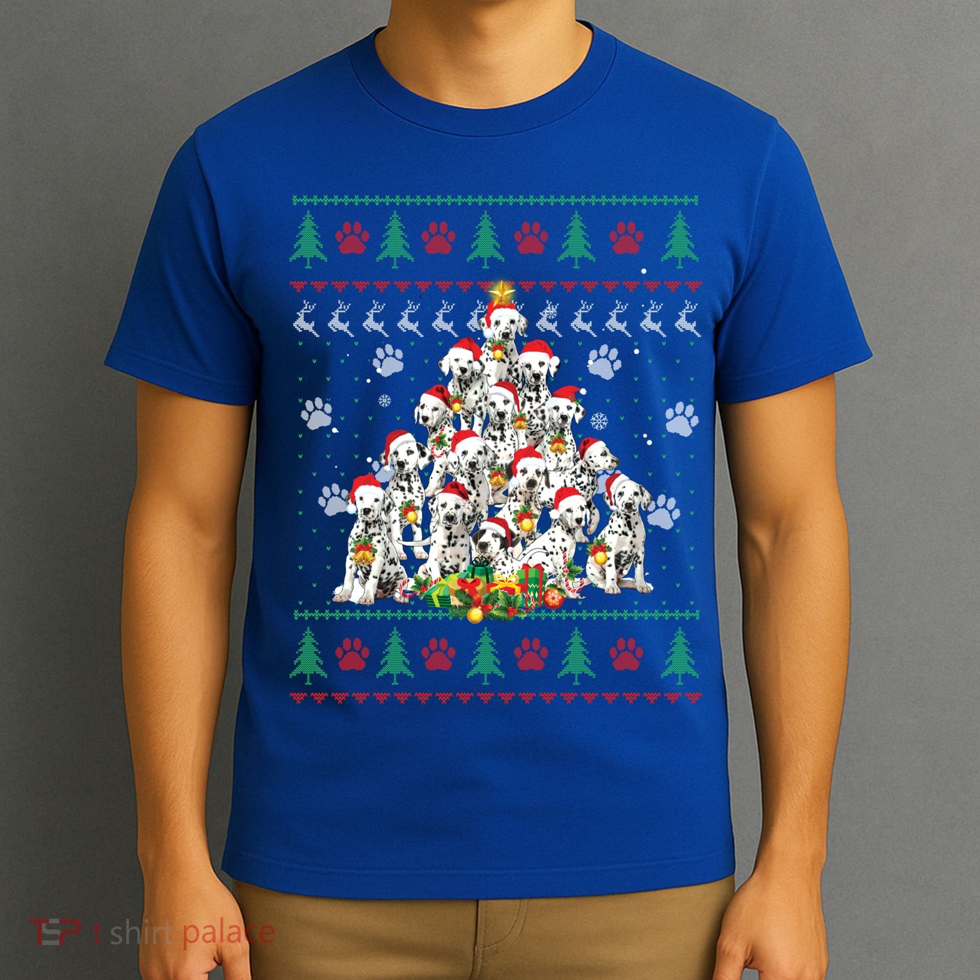 Dalmatian Christmas Dog Lover Gift Ugly Sweater Xmas Tree Gift T-Shirt