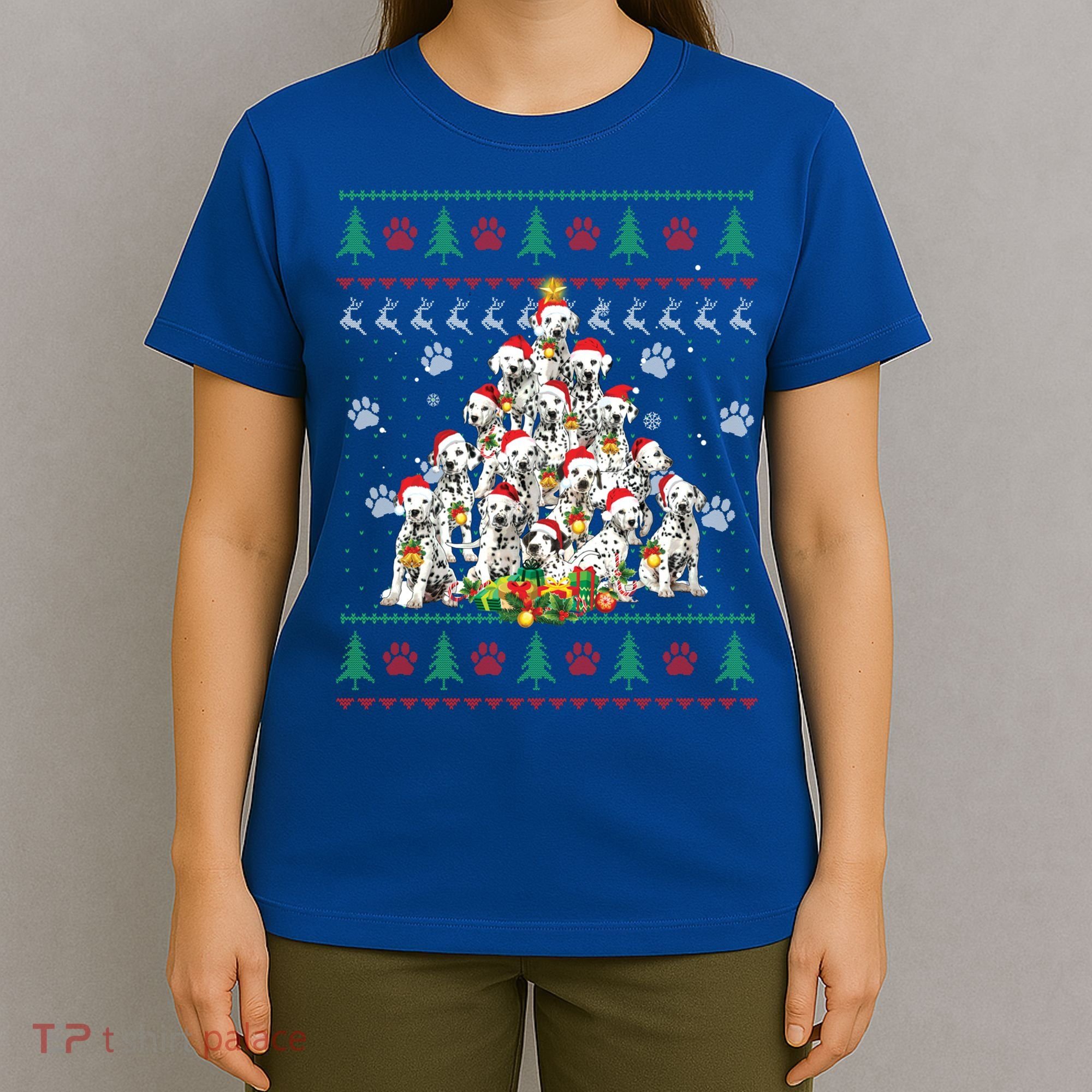 Dalmatian Christmas Dog Lover Gift Ugly Sweater Xmas Tree Gift T-Shirt