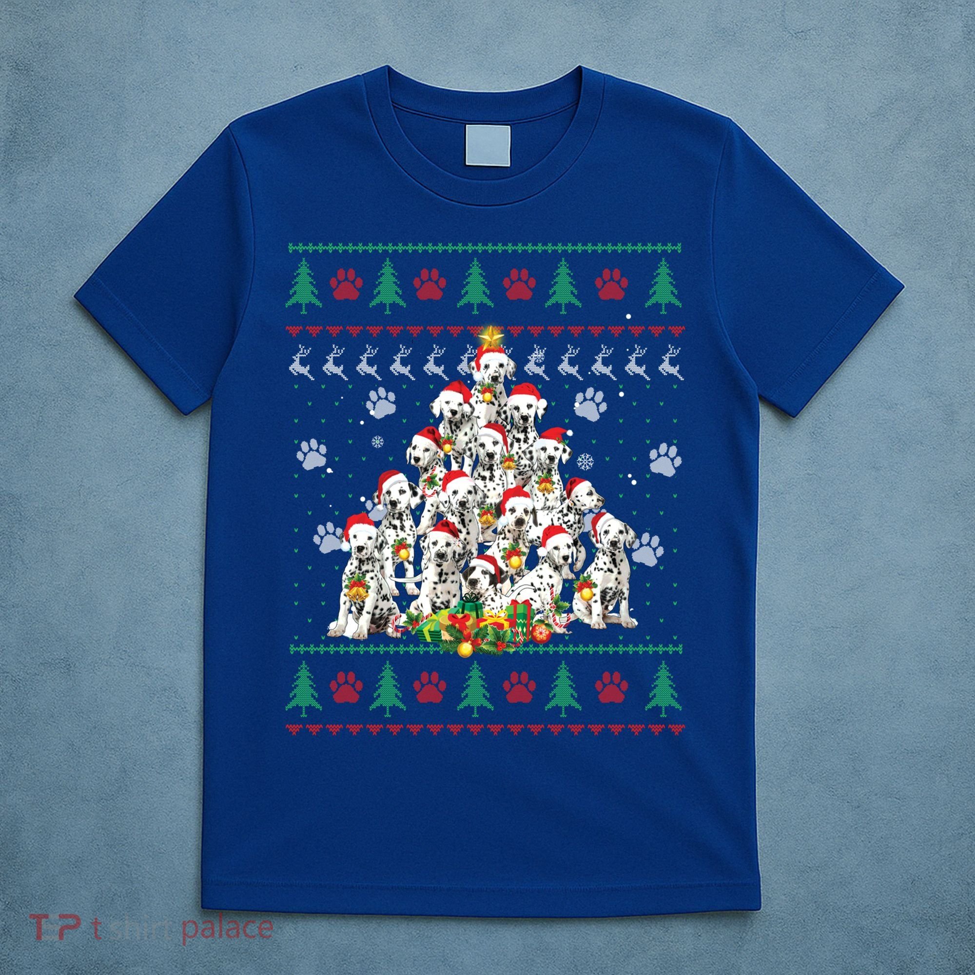 Dalmatian Christmas Dog Lover Gift Ugly Sweater Xmas Tree Gift T-Shirt