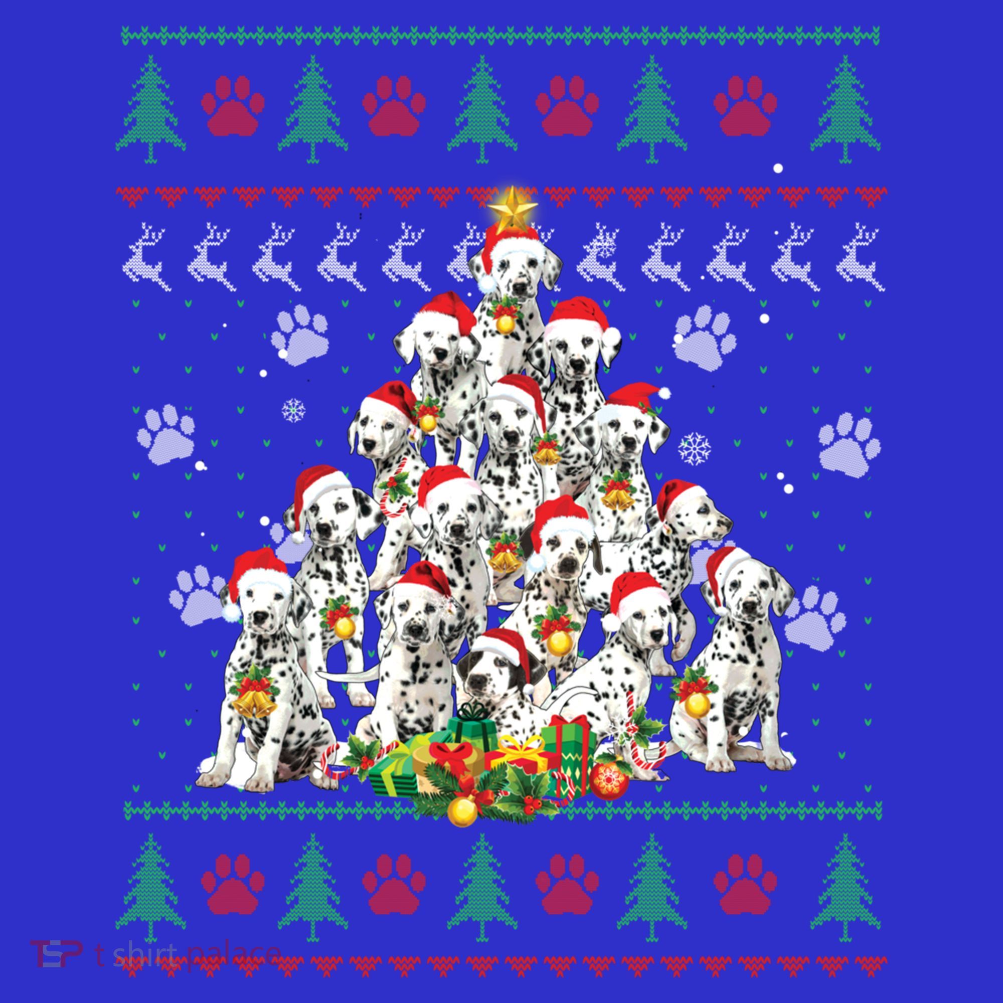 Dalmatian Christmas Dog Lover Gift Ugly Sweater Xmas Tree Gift Toddler Hoodie