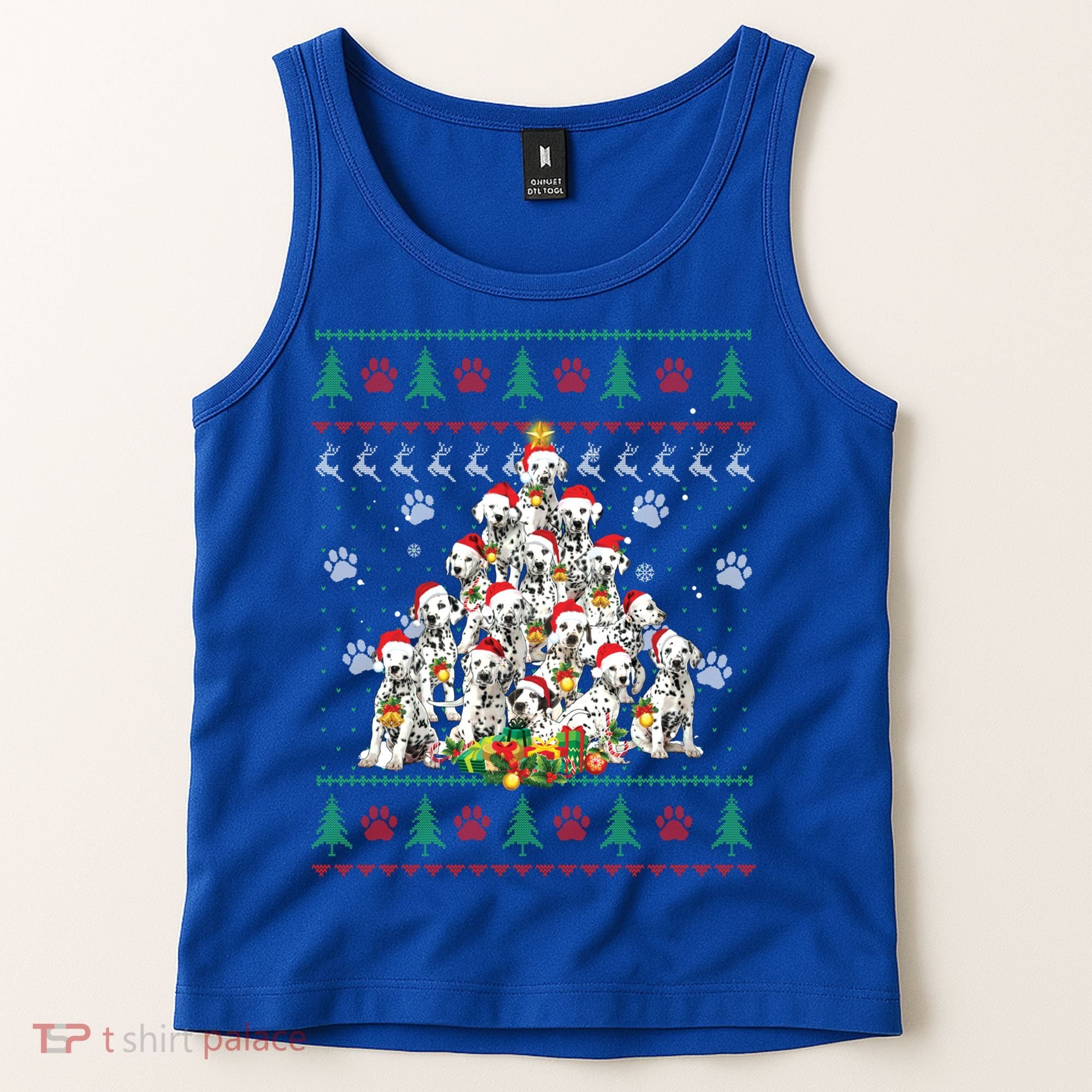 Dalmatian Christmas Dog Lover Gift Ugly Sweater Xmas Tree Gift Tank Top