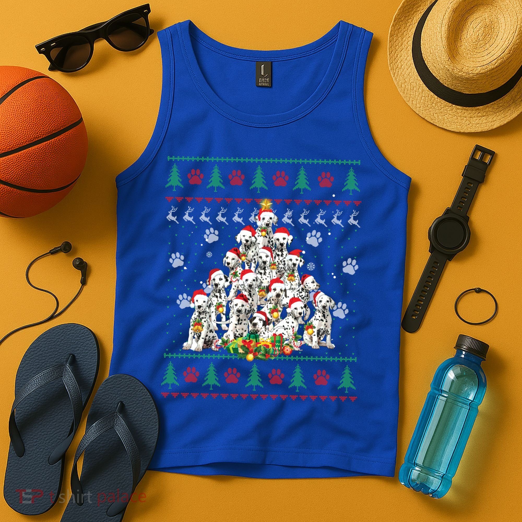 Dalmatian Christmas Dog Lover Gift Ugly Sweater Xmas Tree Gift Tank Top