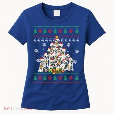 Dalmatian Christmas Dog Lover Gift Ugly Sweater Xmas Tree Gift Women's T-Shirt