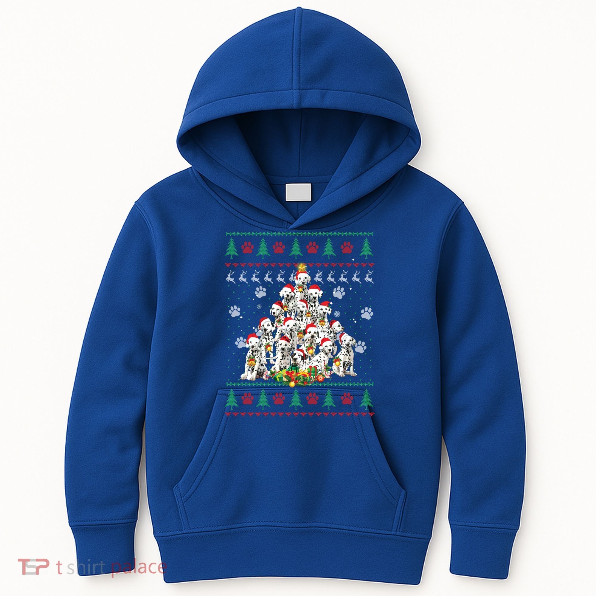 Dalmatian Christmas Dog Lover Gift Ugly Sweater Xmas Tree Gift Kids Hoodie