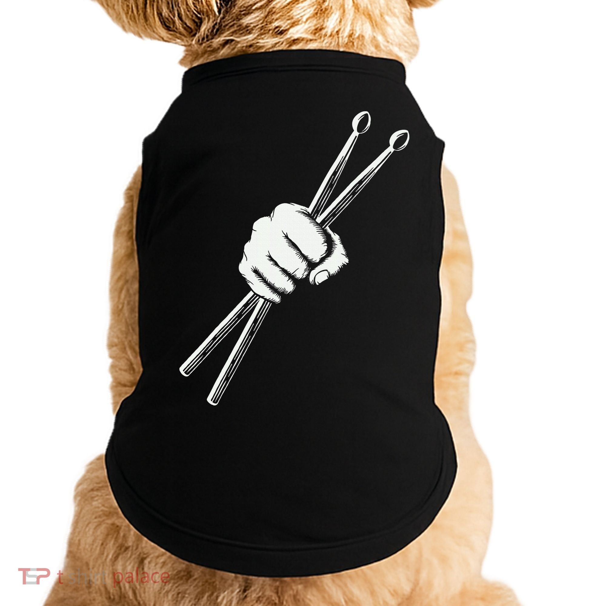 Drumset Cool Drumsticks Drumming Drums Rock Music Doggie Tank