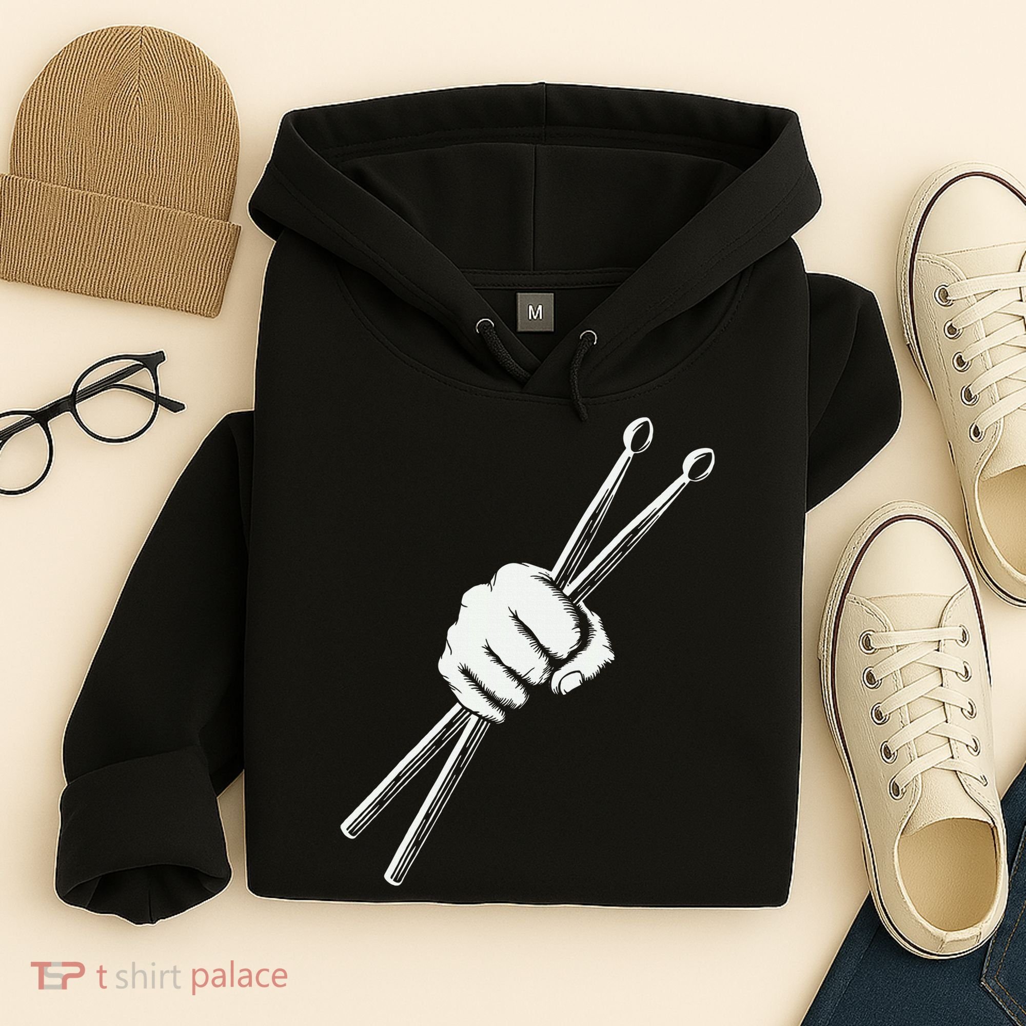Drumset Cool Drumsticks Drumming Drums Rock Music Hoodie