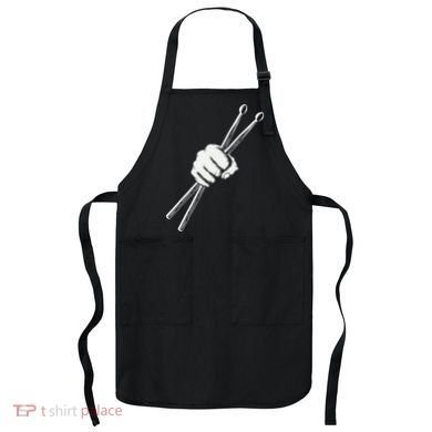 Drumset Cool Drumsticks Drumming Drums Rock Music Apron