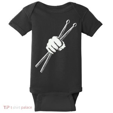 Drumset Cool Drumsticks Drumming Drums Rock Music Baby Bodysuit