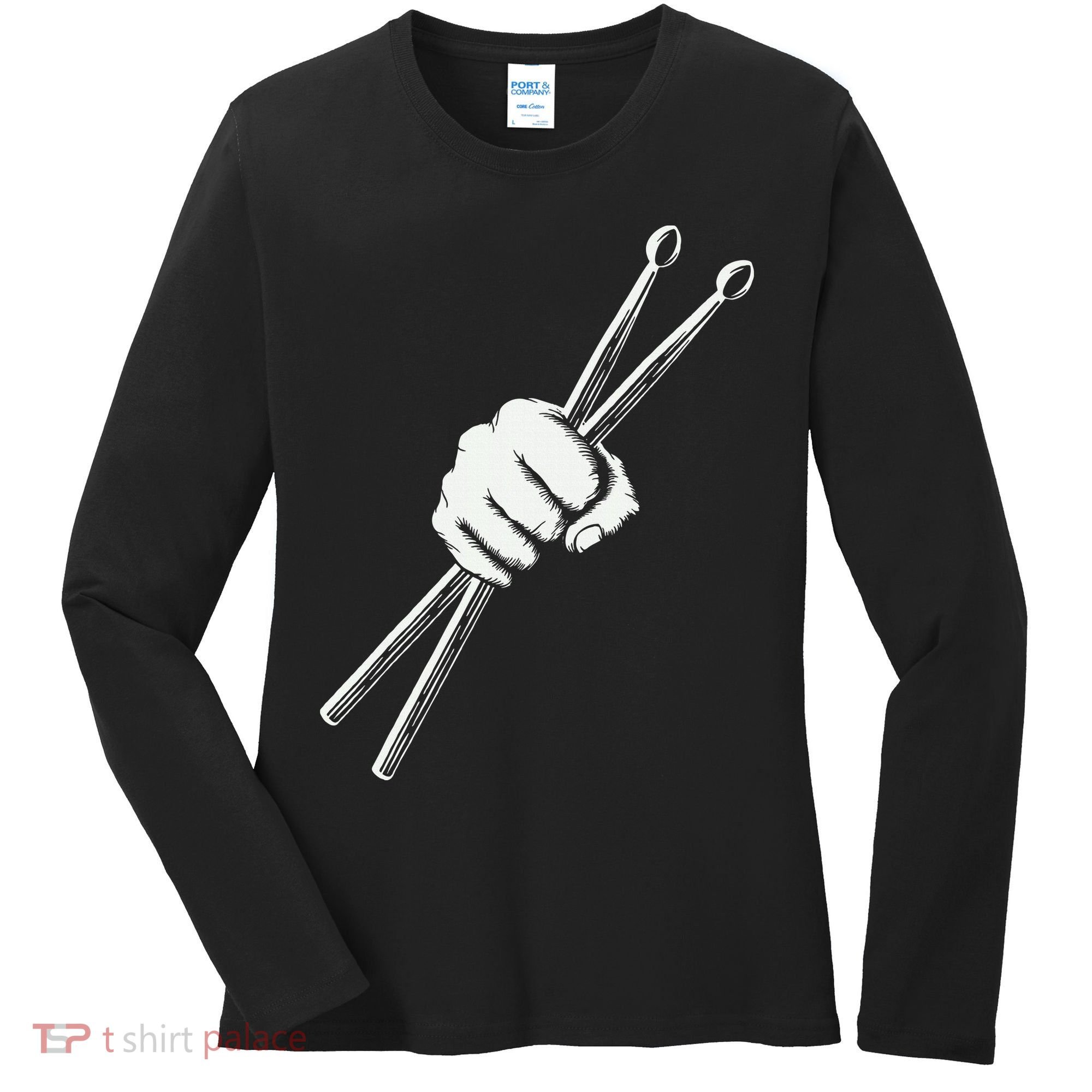 Drumset Cool Drumsticks Drumming Drums Rock Music Women's Long Sleeve Shirt
