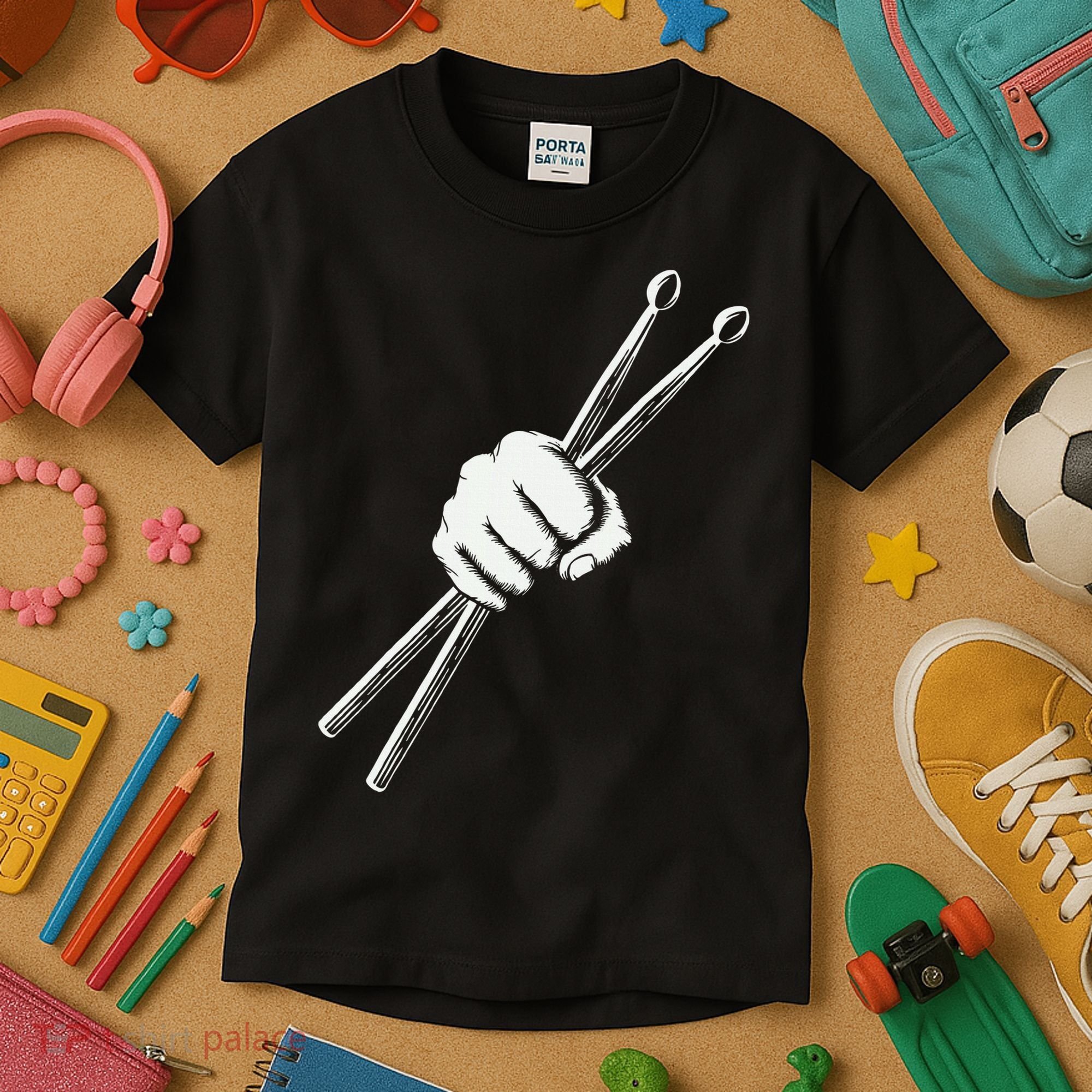 Drumset Cool Drumsticks Drumming Drums Rock Music Kids T-Shirt