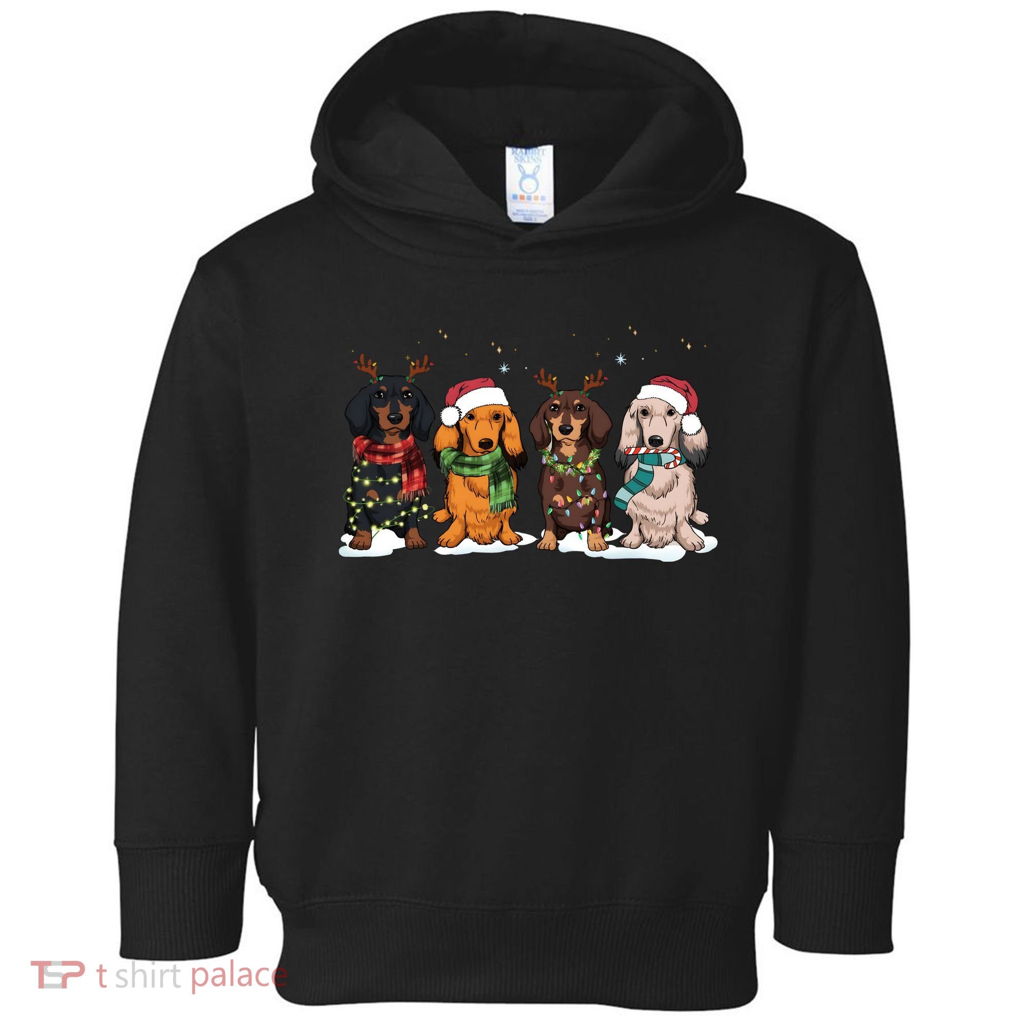 Dachshund Christmas Dog Lover Family Toddler Hoodie