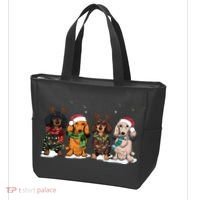 Dachshund Christmas Dog Lover Family Tote Bag thumb 3