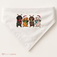 Dachshund Christmas Dog Lover Family USA-Made Doggie Bandana thumb 0