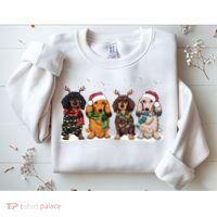 Dachshund Christmas Dog Lover Family Sweatshirt thumb 2