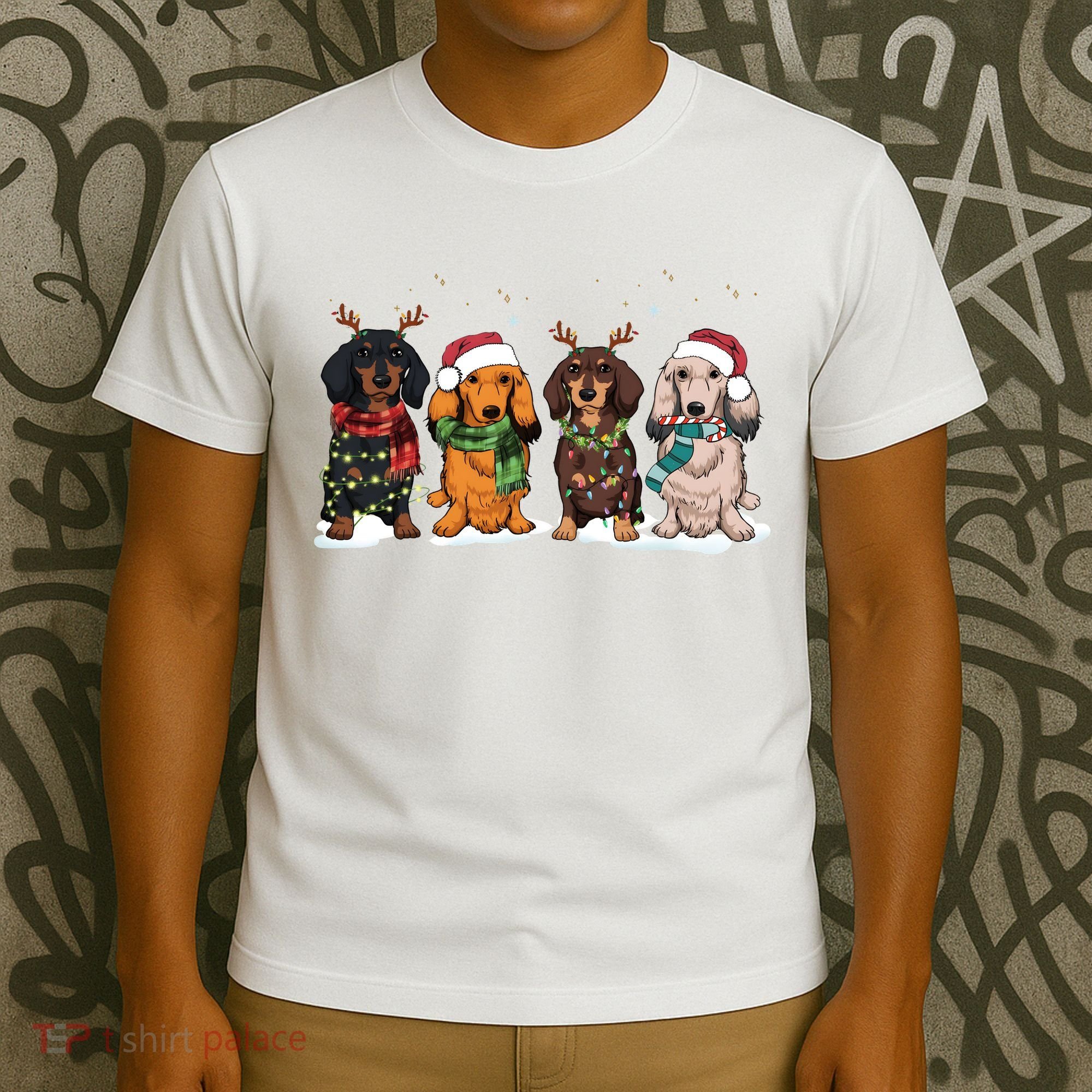 Dachshund Christmas Dog Lover Family T-Shirt