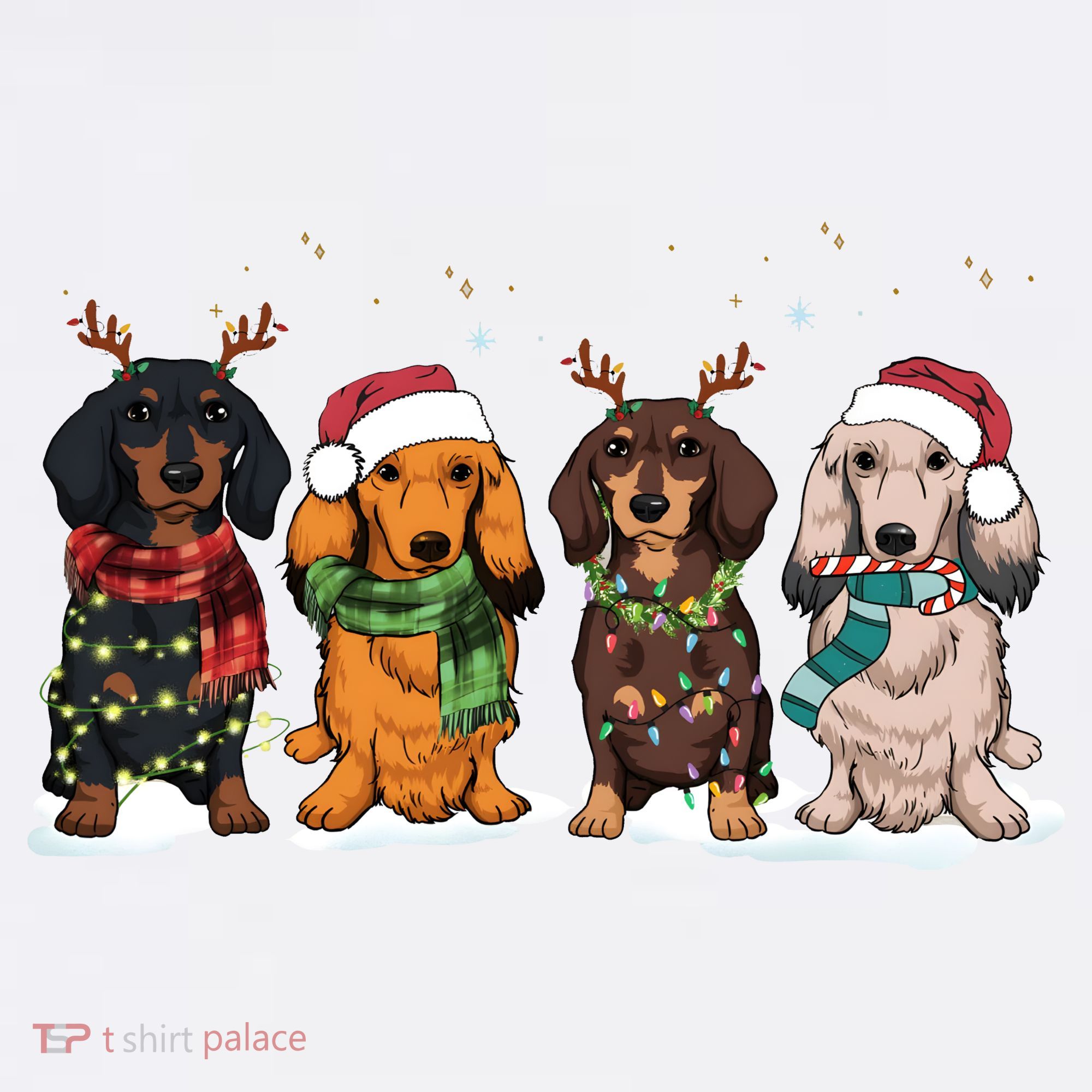 Dachshund Christmas Dog Lover Family T-Shirt