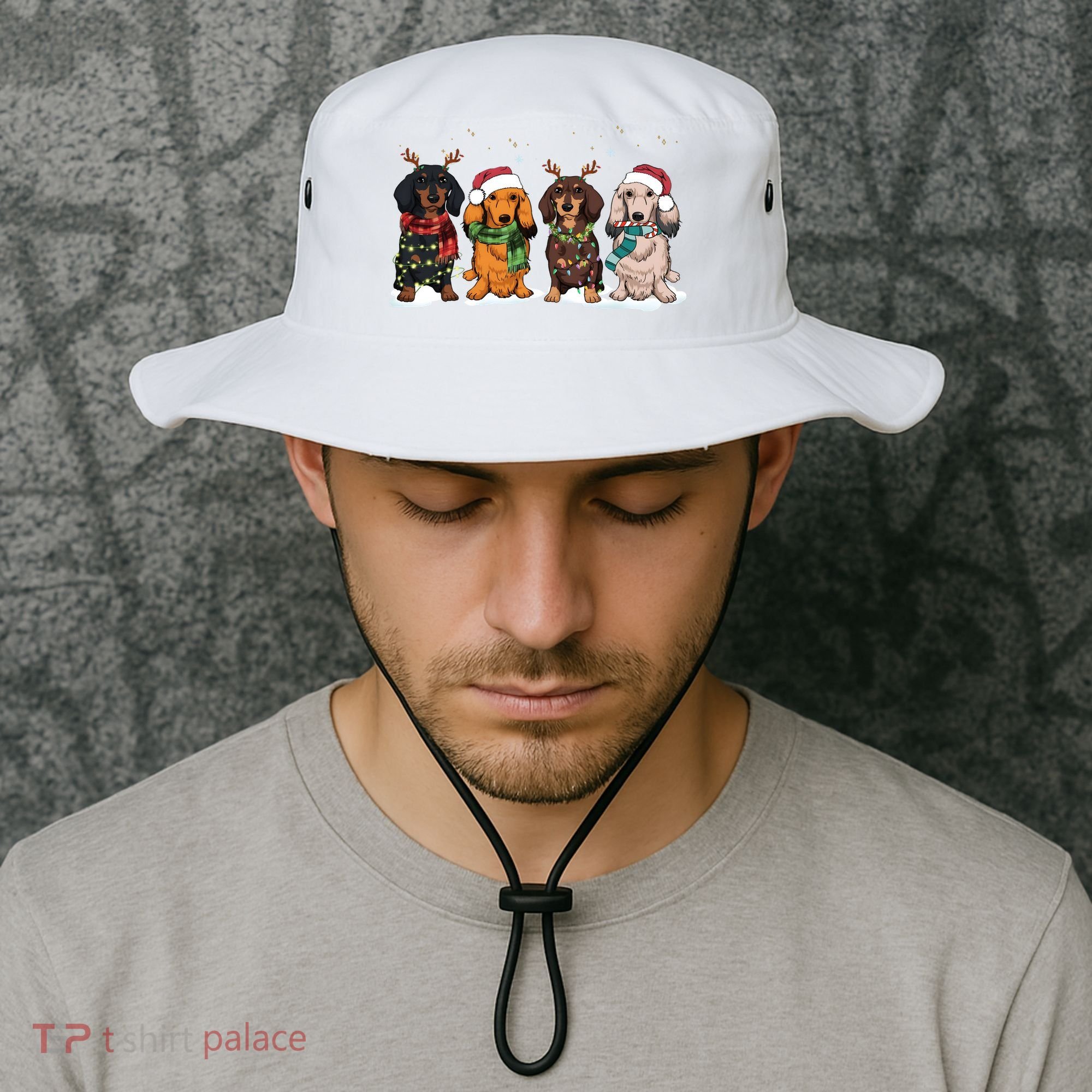 Dachshund Christmas Dog Lover Family Bucket Hat