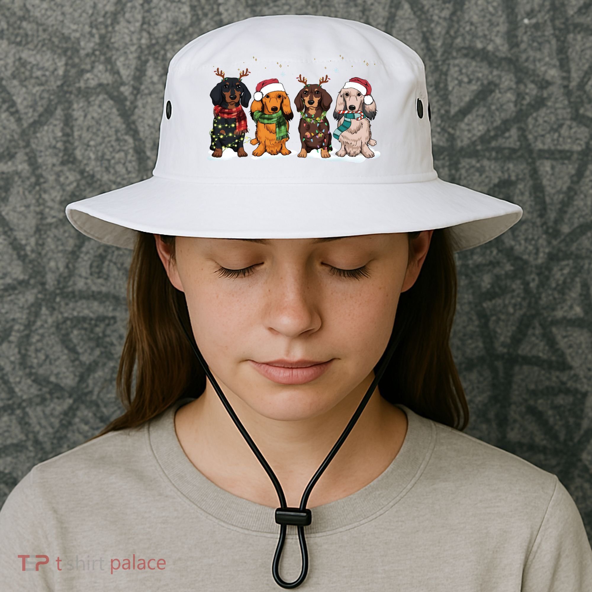 Dachshund Christmas Dog Lover Family Bucket Hat