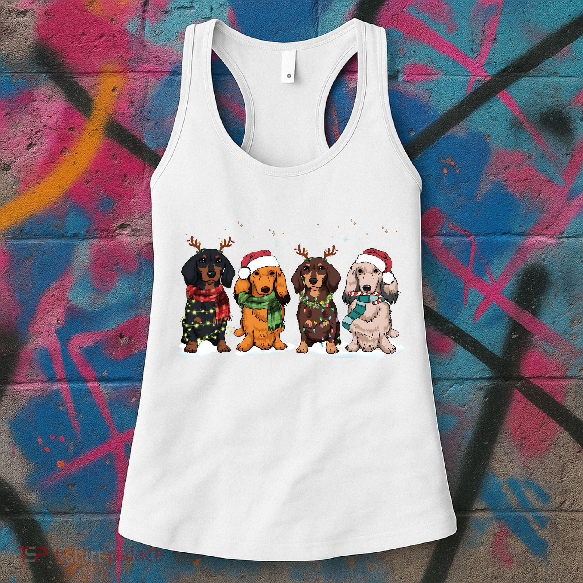 Dachshund Christmas Dog Lover Family Women's Tank Top