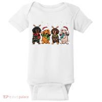 Dachshund Christmas Dog Lover Family Baby Bodysuit thumb 0