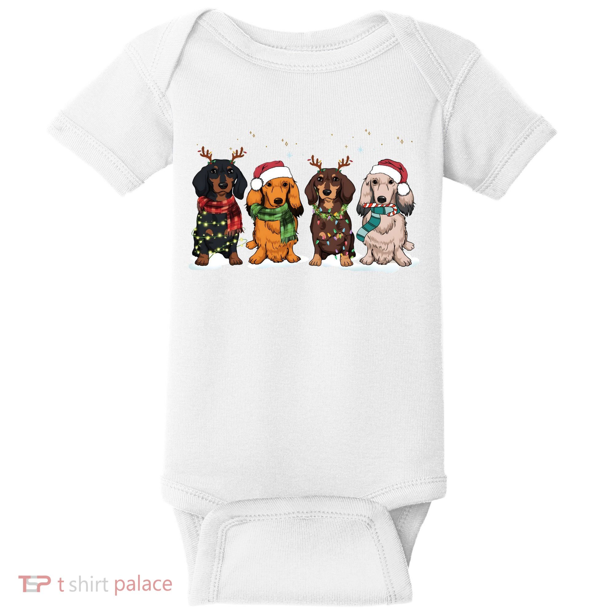 Dachshund Christmas Dog Lover Family Baby Bodysuit