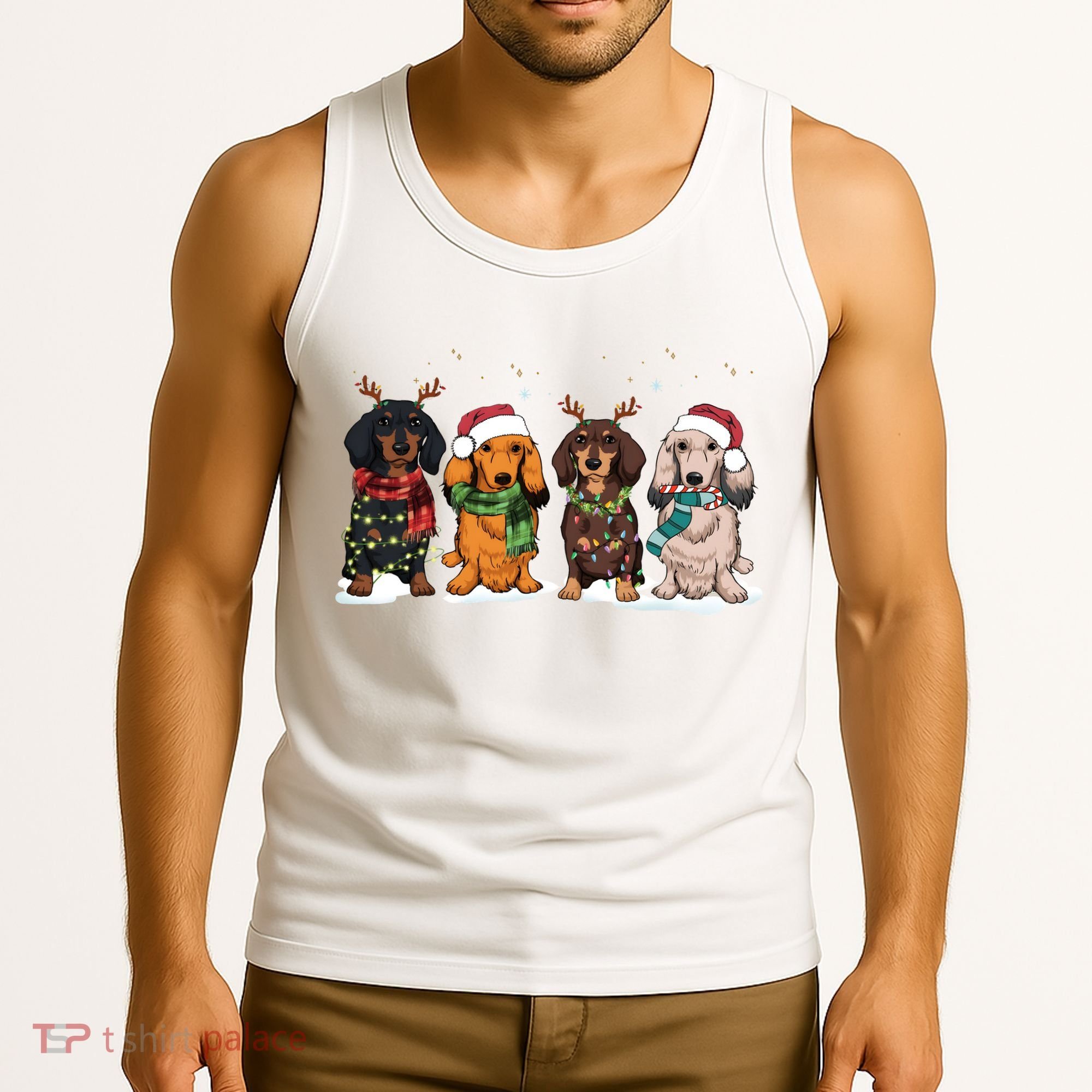 Dachshund Christmas Dog Lover Family Tank Top