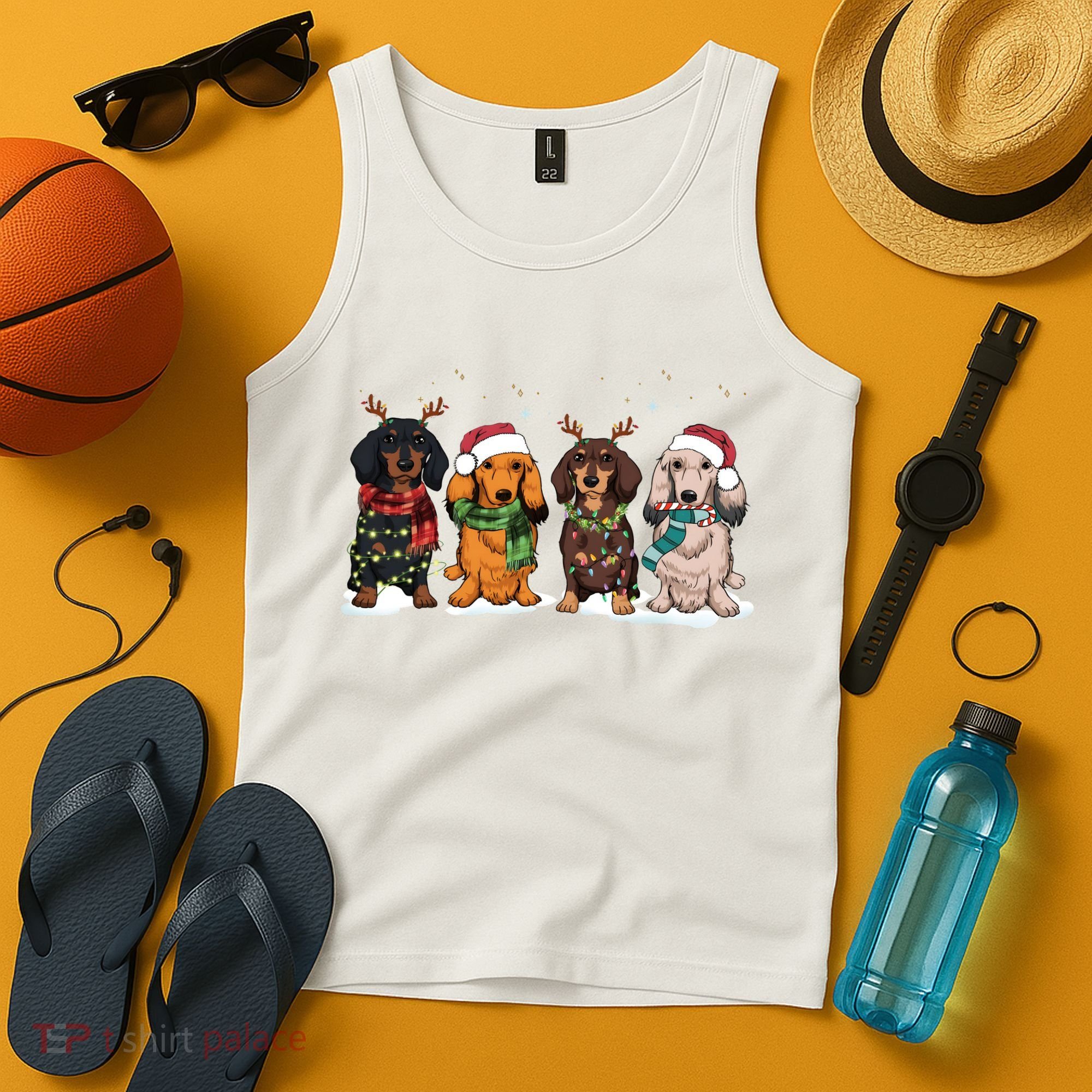 Dachshund Christmas Dog Lover Family Tank Top