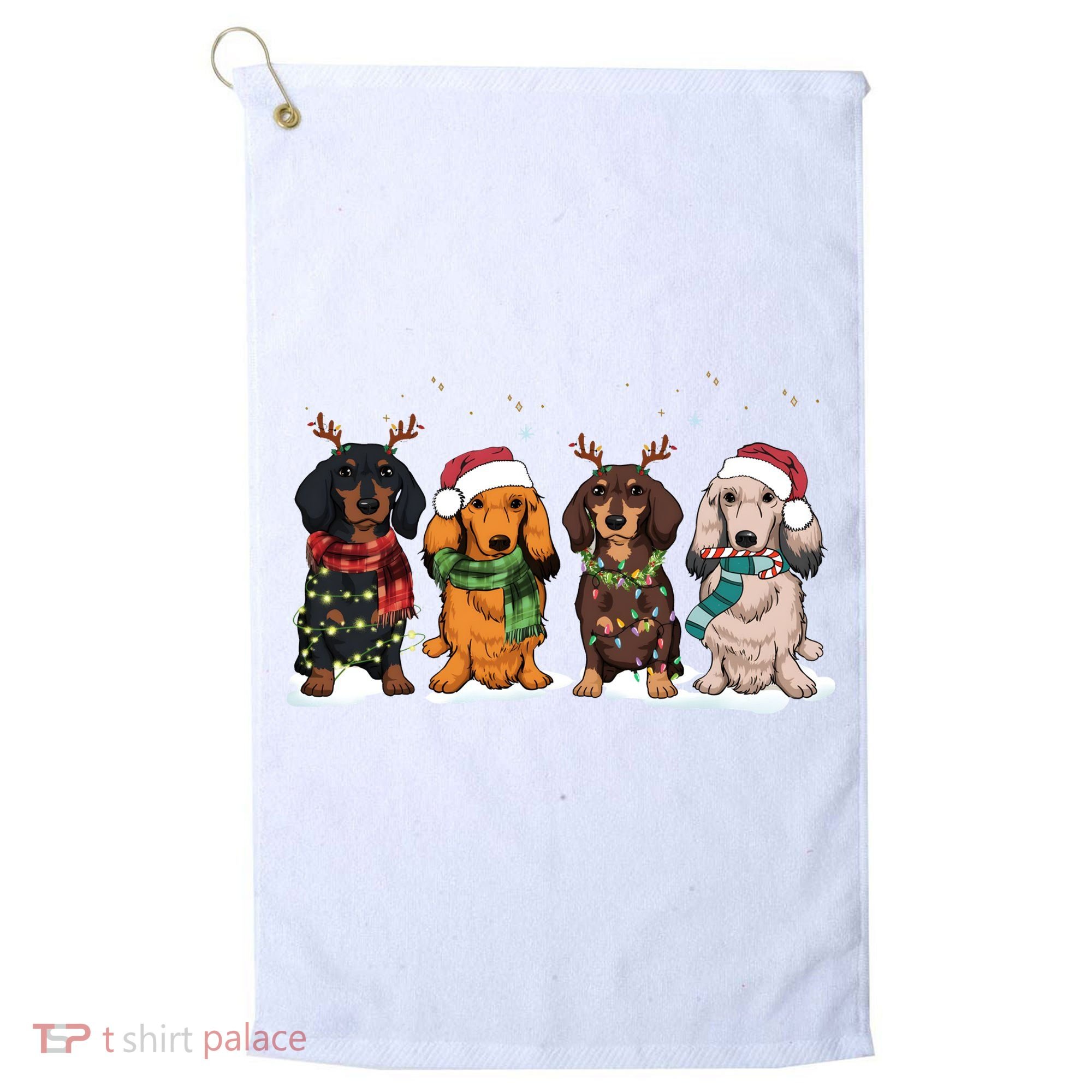 Dachshund Christmas Dog Lover Family Golf Towel
