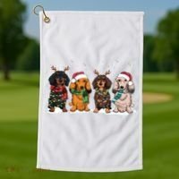 Dachshund Christmas Dog Lover Family Golf Towel thumb 1