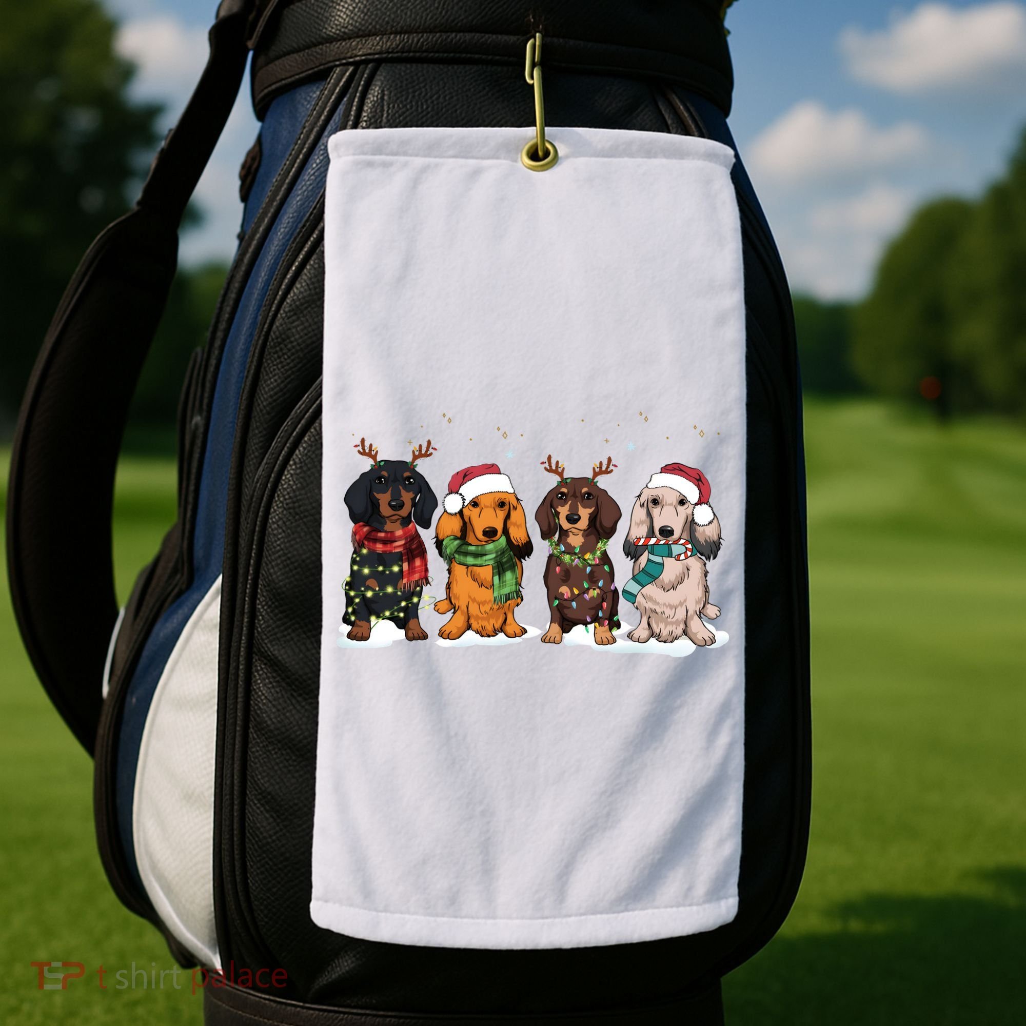 Dachshund Christmas Dog Lover Family Golf Towel