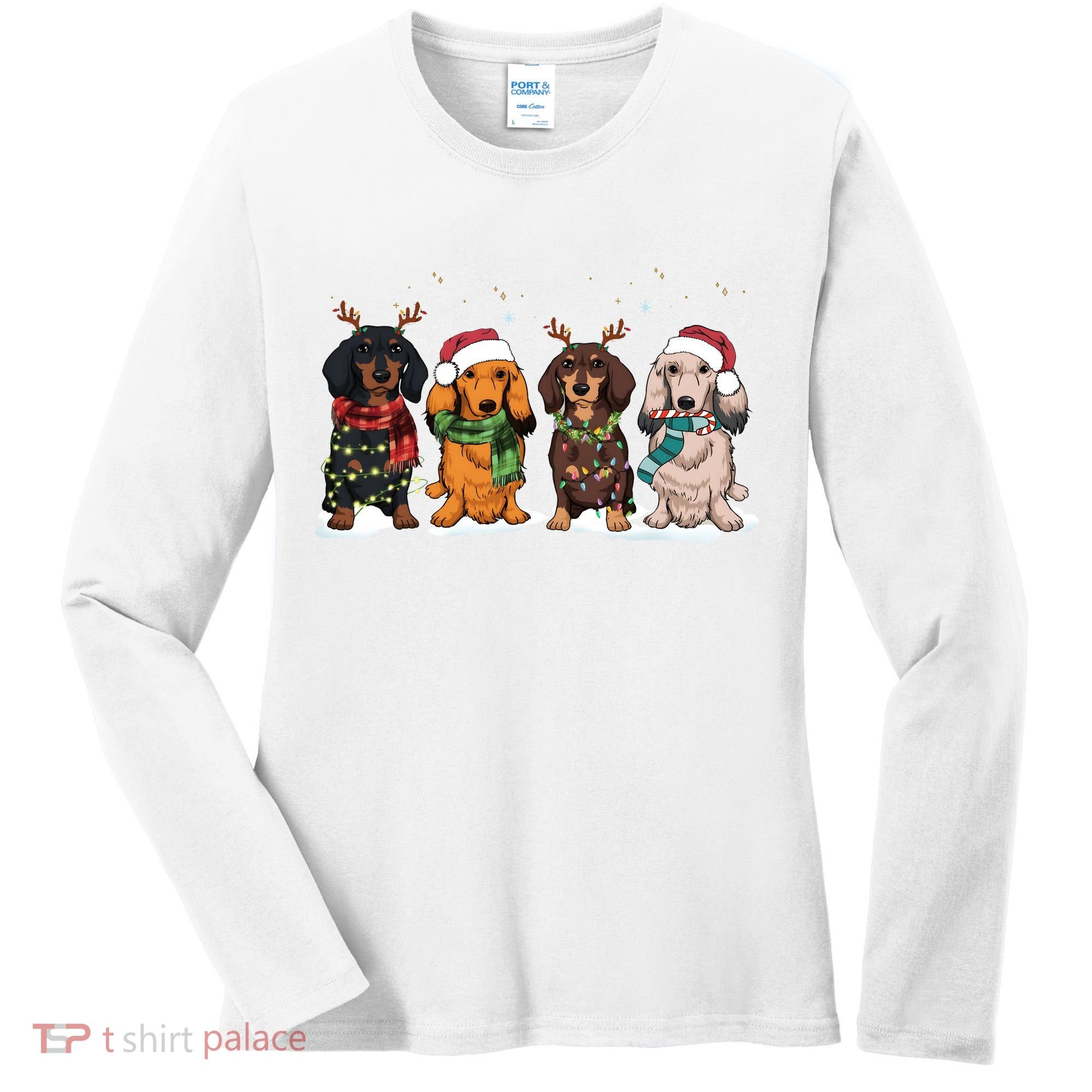 Dachshund Christmas Dog Lover Family Women's Long Sleeve Shirt