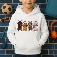 Dachshund Christmas Dog Lover Family Kids Hoodie thumb 2