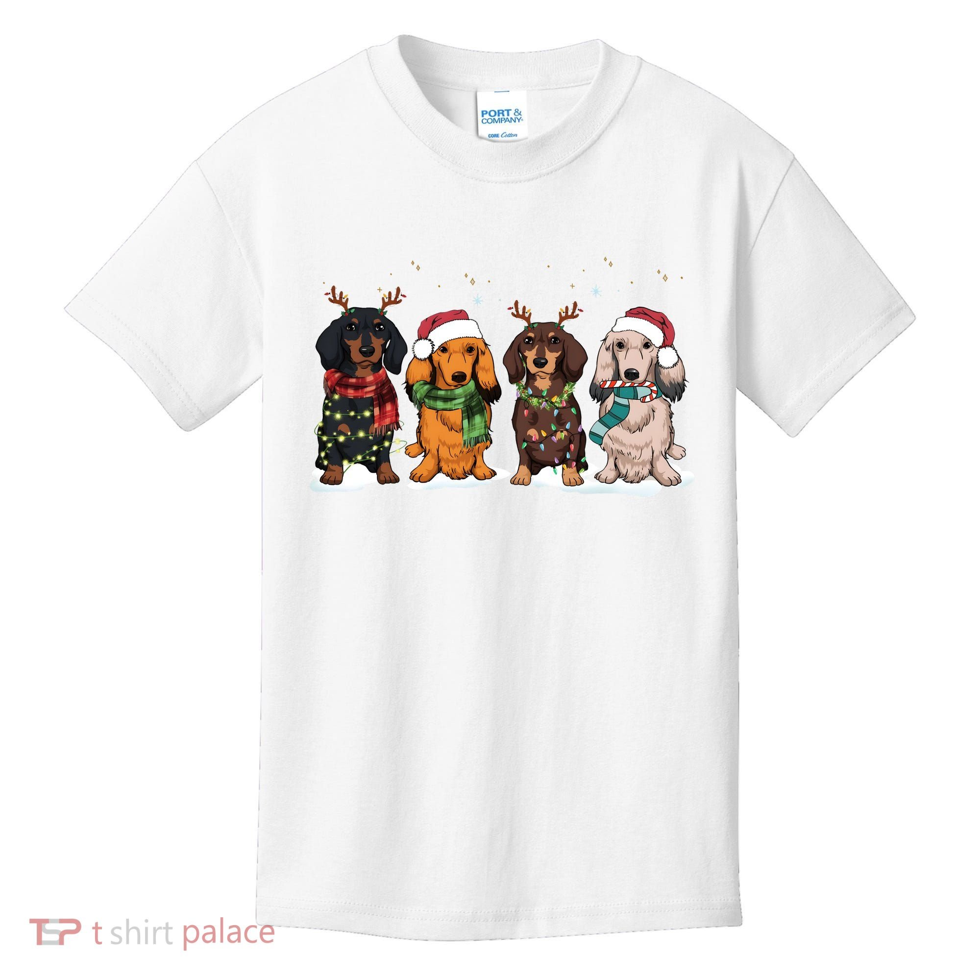 Dachshund Christmas Dog Lover Family Kids T-Shirt