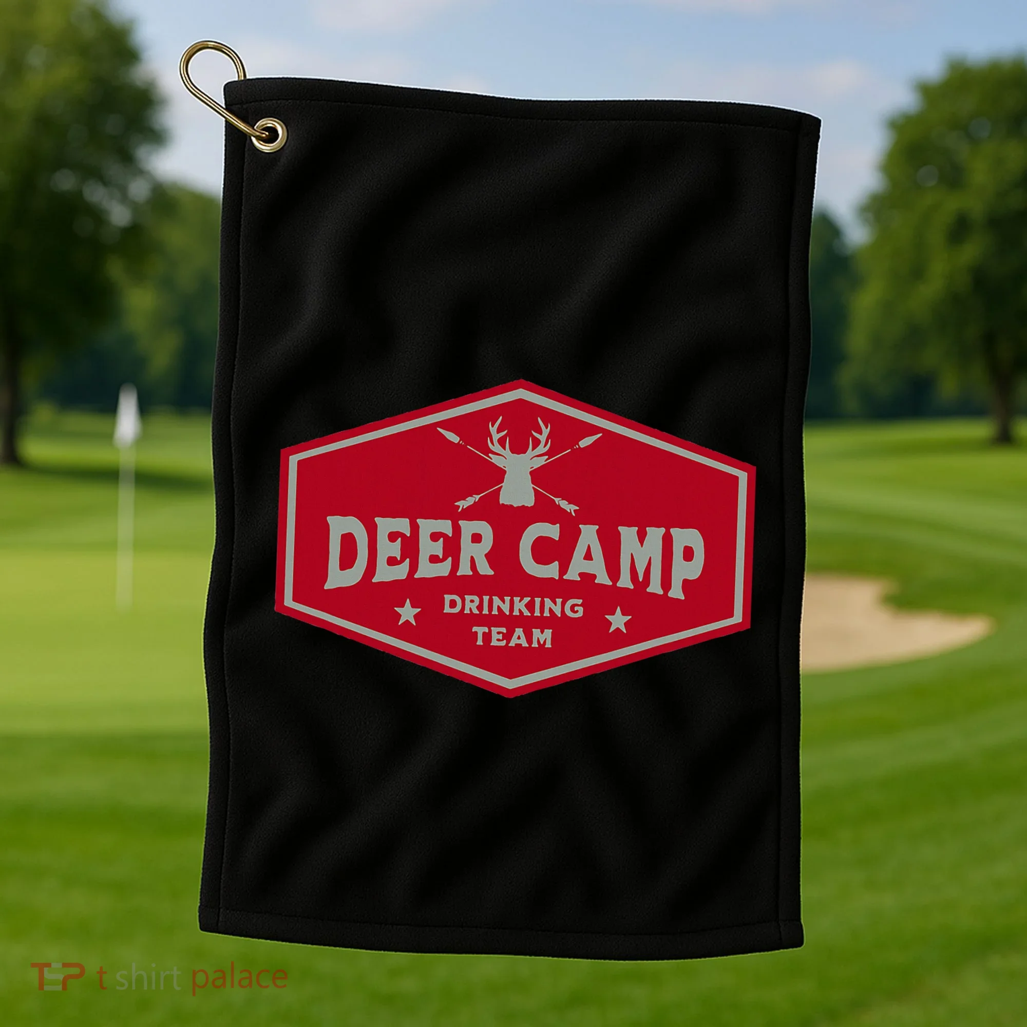 Deer Camp Drinking Team Funny Hunting Golf Towel