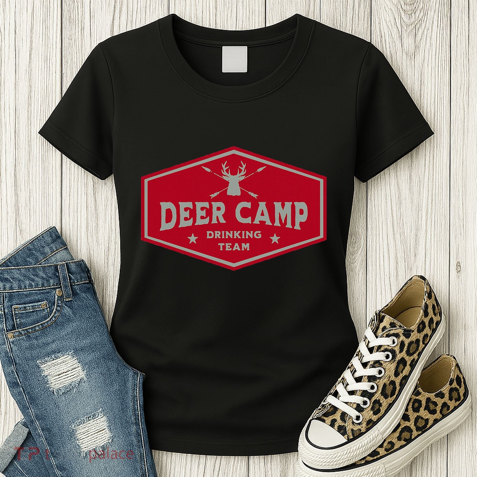 Deer Camp Drinking Team Funny Hunting Women's T-Shirt