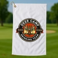 Deer Camp Drinking Team Funny Hunting Golf Towel thumb 1
