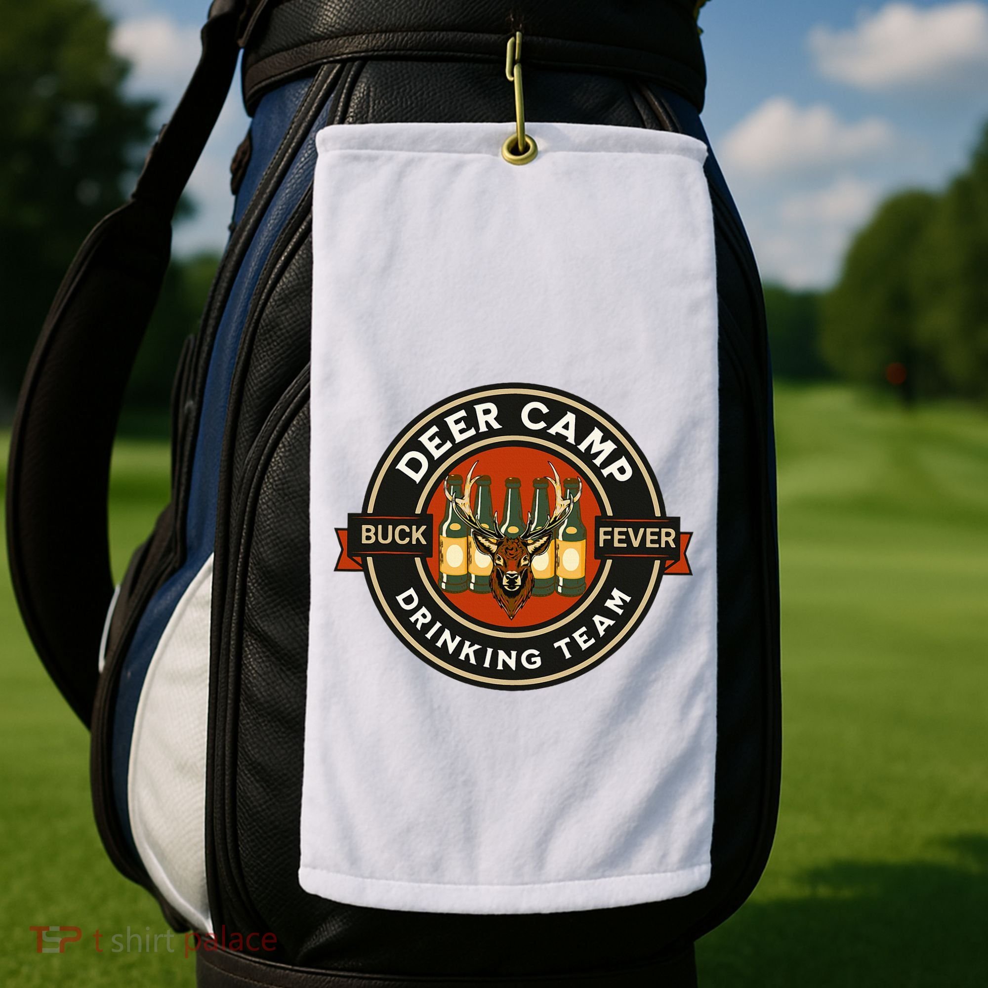 Deer Camp Drinking Team Funny Hunting Golf Towel