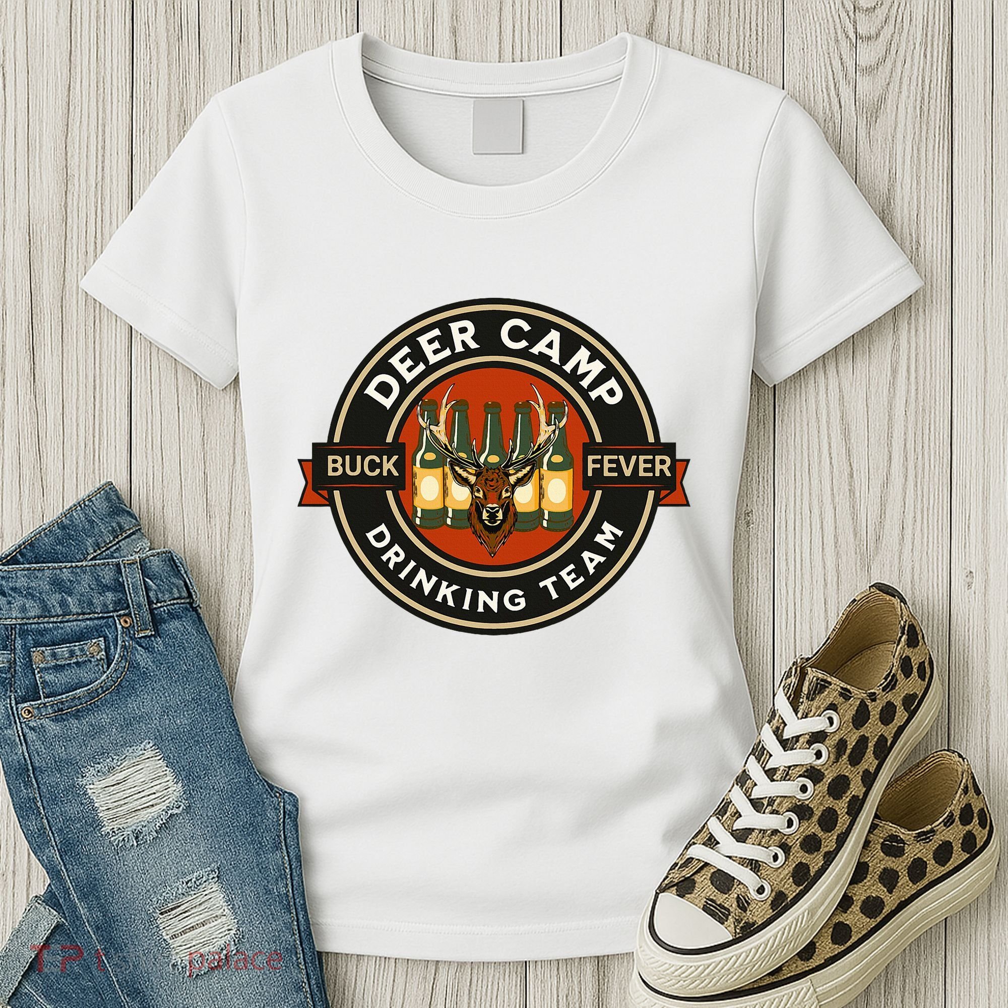 Deer Camp Drinking Team Funny Hunting Women's T-Shirt