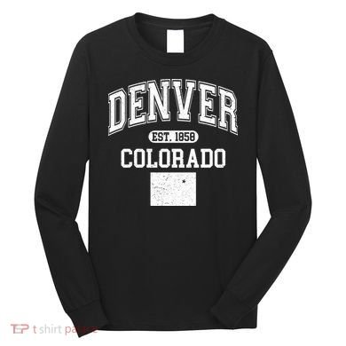 Denver Colorado Est 1858 Varsity Long Sleeve Shirt