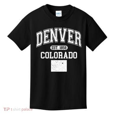 Denver Colorado Est 1858 Varsity Kids T-Shirt