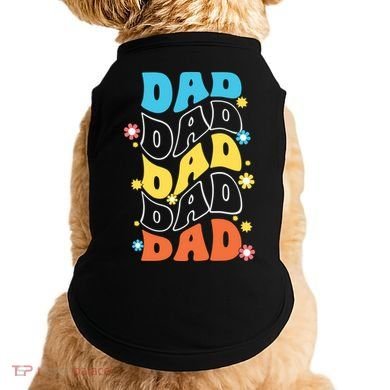Dad Colorful Floral Retro Hippie Doggie Tank