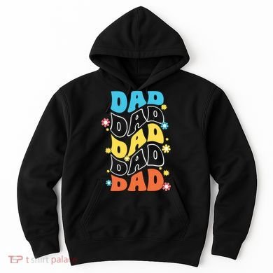Dad Colorful Floral Retro Hippie Hoodie