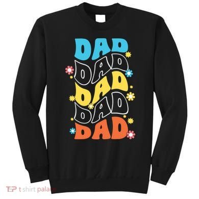Dad Colorful Floral Retro Hippie Sweatshirt