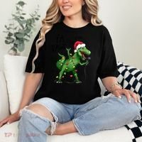 Dinosaur Christmas Fa Ra Rawr Tree Rex Xmas Dino Gift Comfort Colors T-Shirt thumb 2