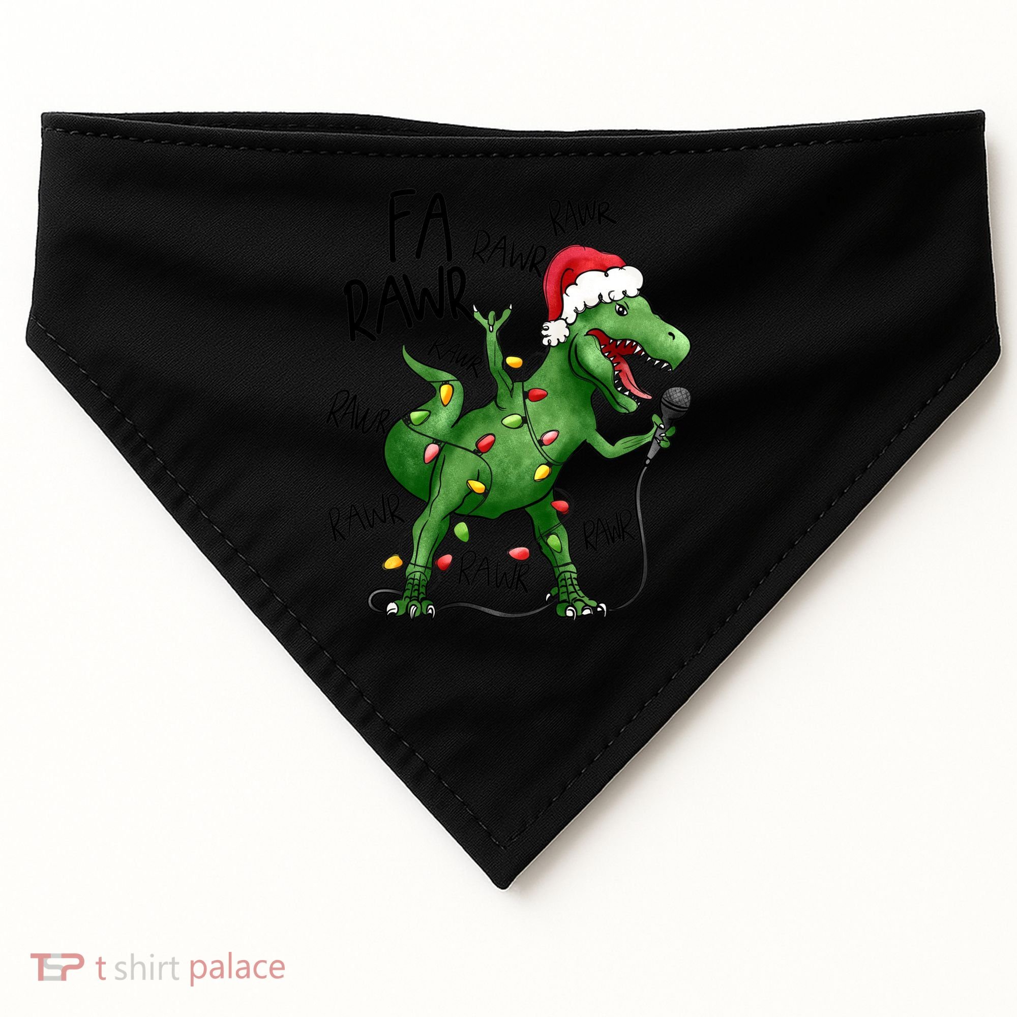 Dinosaur Christmas Fa Ra Rawr Tree Rex Xmas Dino Gift USA-Made Doggie Bandana