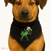 Dinosaur Christmas Fa Ra Rawr Tree Rex Xmas Dino Gift USA-Made Doggie Bandana thumb 1