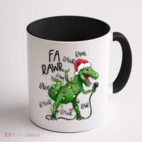 Dinosaur Christmas Fa Ra Rawr Tree Rex Xmas Dino Gift Coffee Mug thumb 1