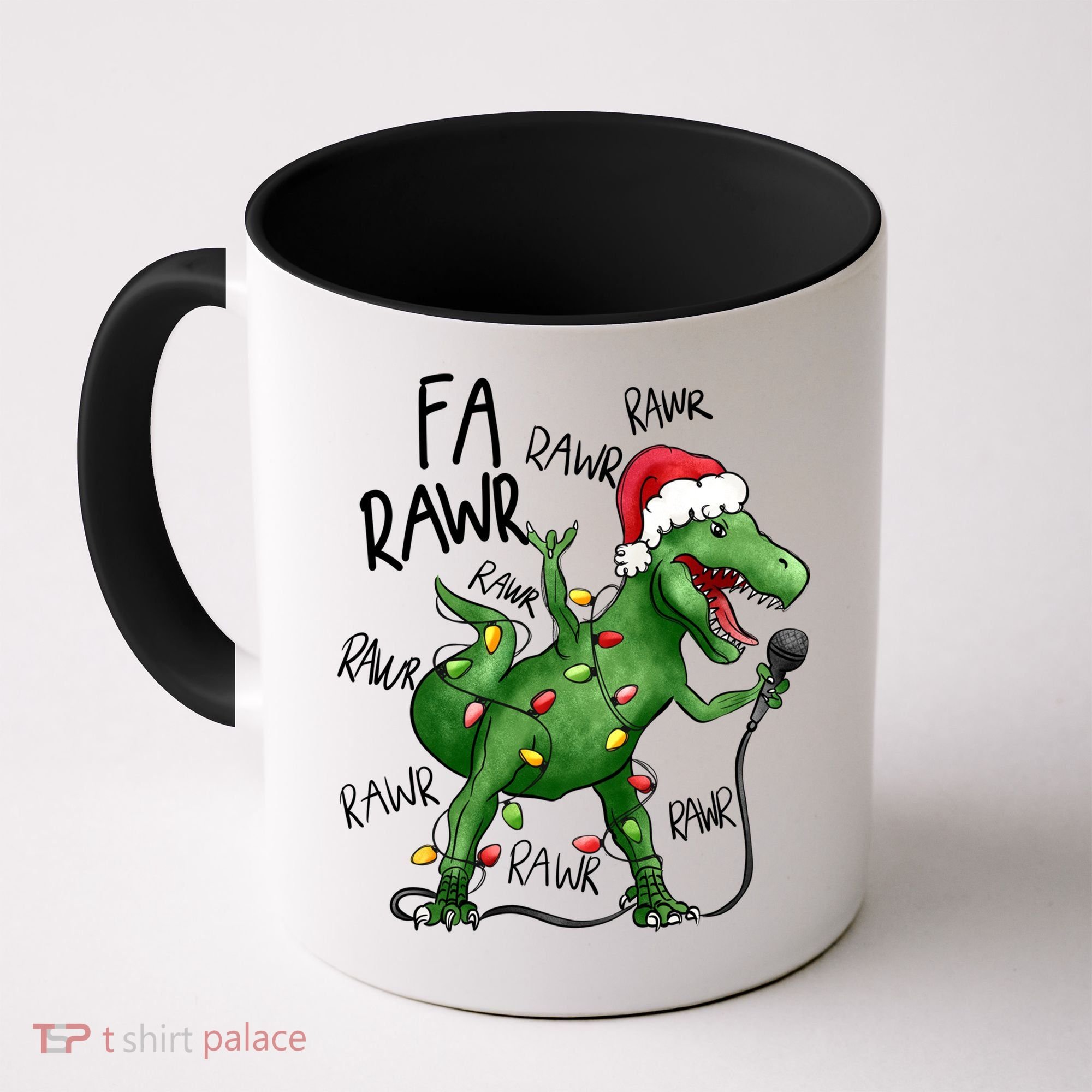Dinosaur Christmas Fa Ra Rawr Tree Rex Xmas Dino Gift Coffee Mug